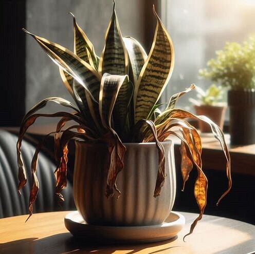 Overwatered Snake plant